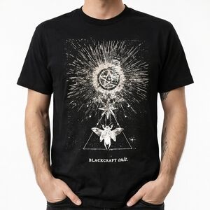 Hot Topic Blackcraft Cult Occult Graphic T-Shirt Men’s Black medium goth emo tee